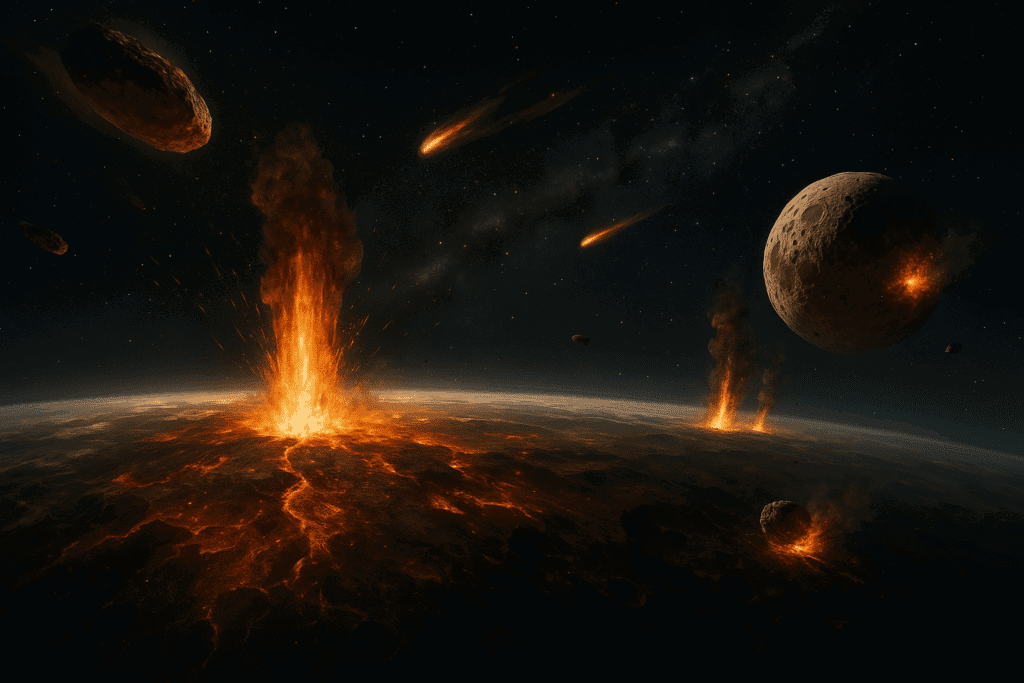 Asteroid impacts on early Earth and the Moon during the Late Heavy Bombardment